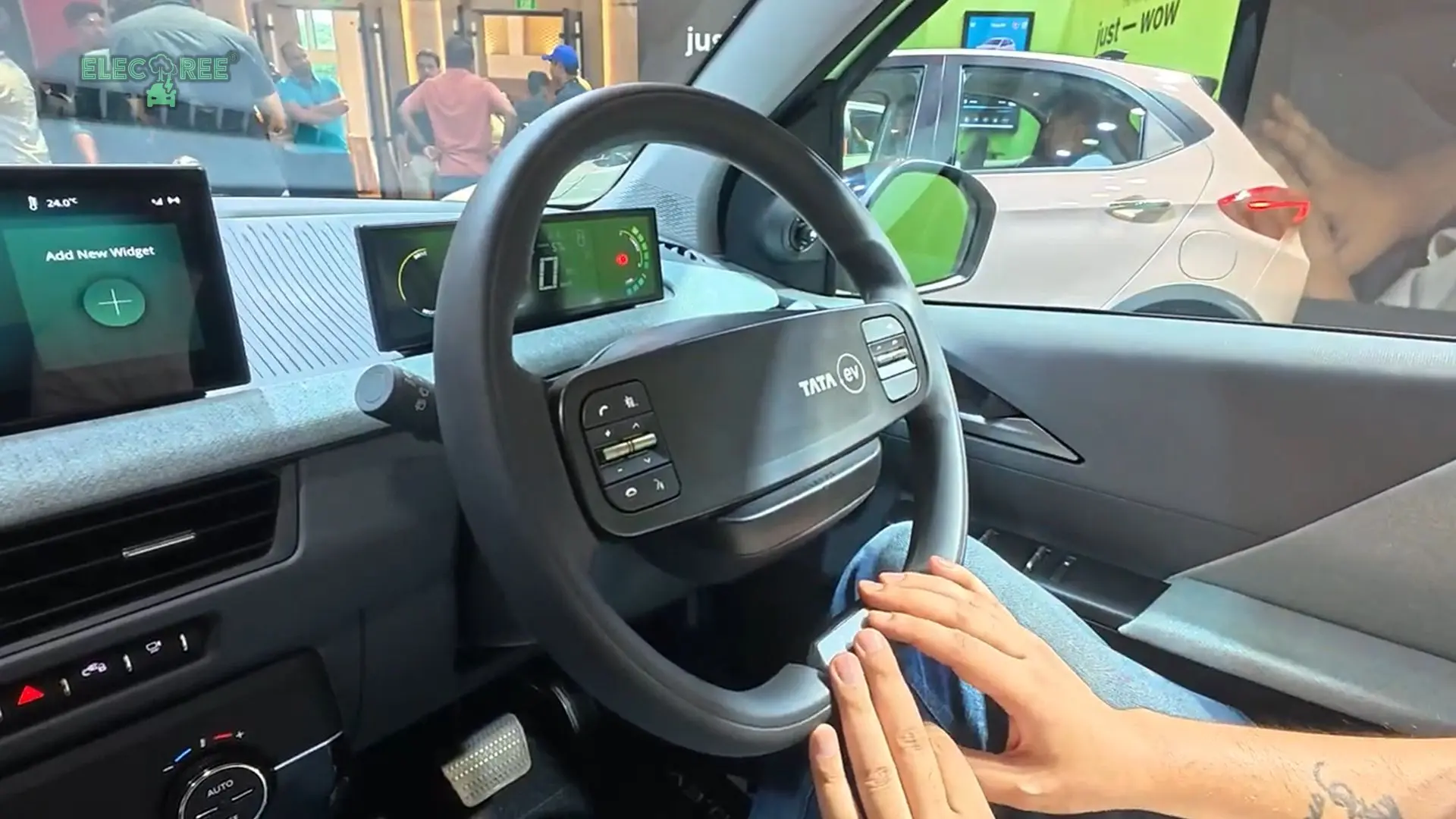 Side Angle Steering View of New Tata Tiago EV