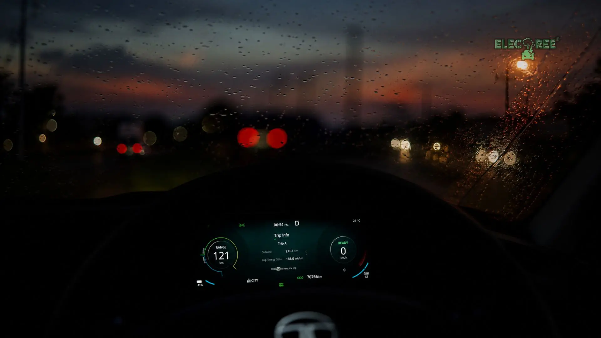 Odometer Reading of Selvakumar's Nexon EV 45 showing 70,766 kms completed