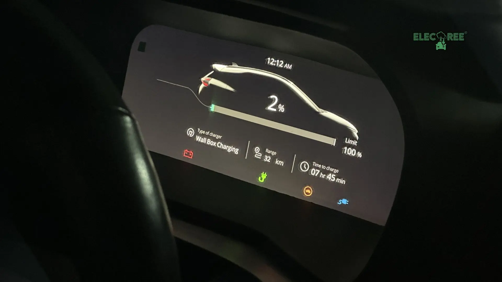 Selvakumar's Nexon EV 45 's instrument cluster showing chargng information