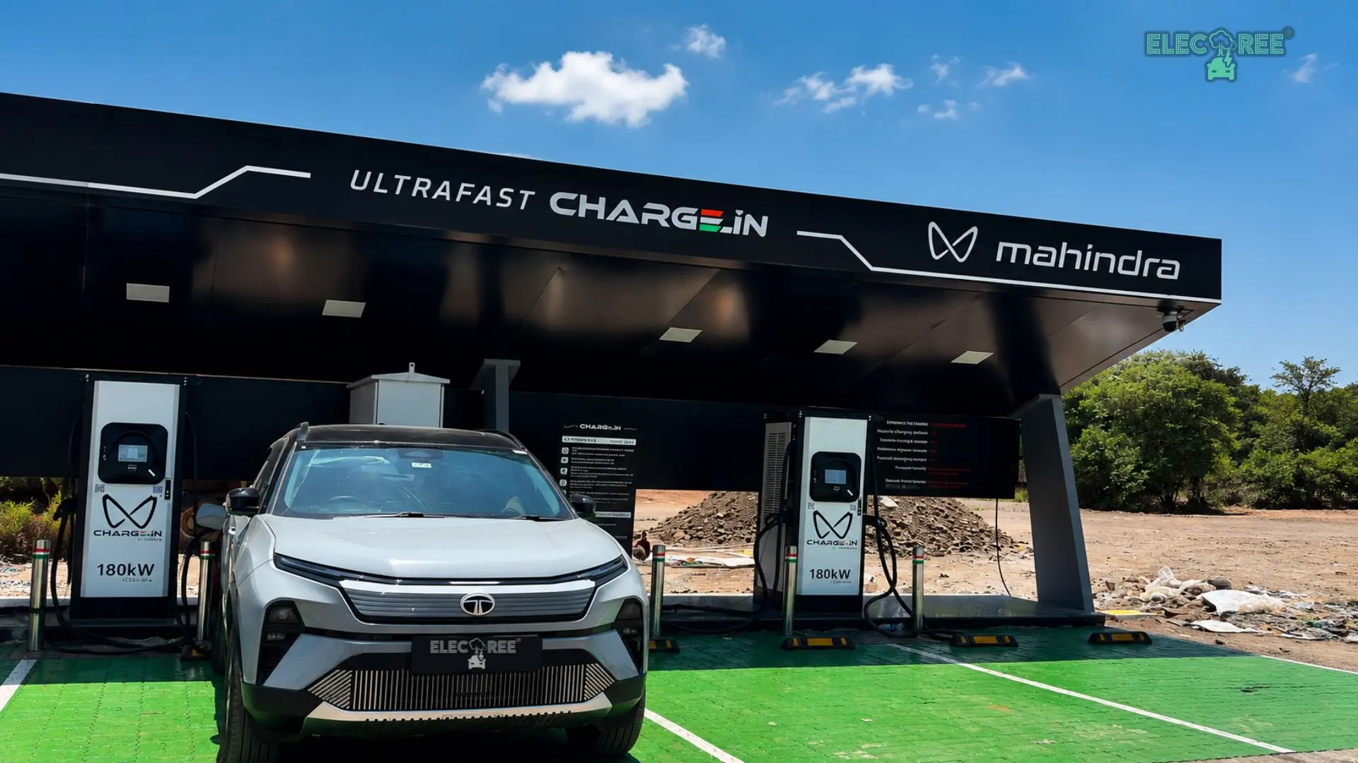 Tushar charged his Harrier EV at a 180 kW Mahindra Charger at Rajmudra