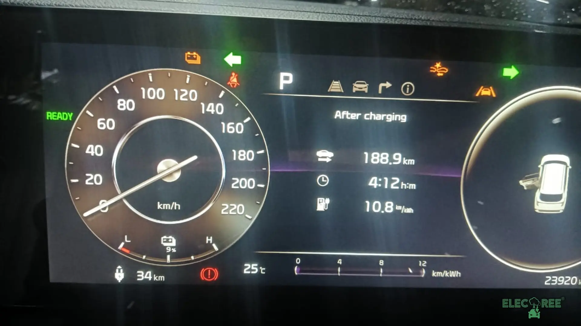 Harsh's Kia Carens Clavis EV achieved an efficiency of 10.8 km/kWh