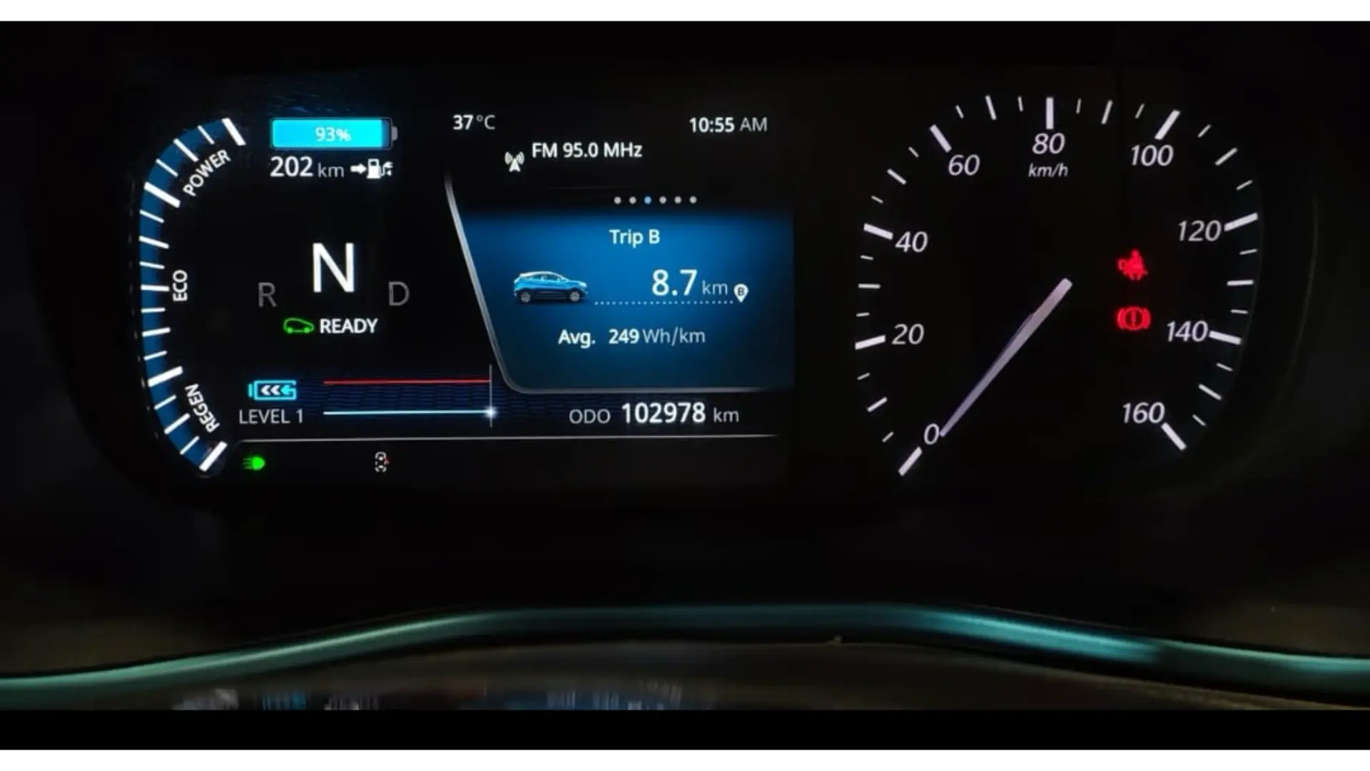 Harsh Arya's Tata Nexon EV odometer reading 1,02,978 km. (Photo: Harsh Arya)