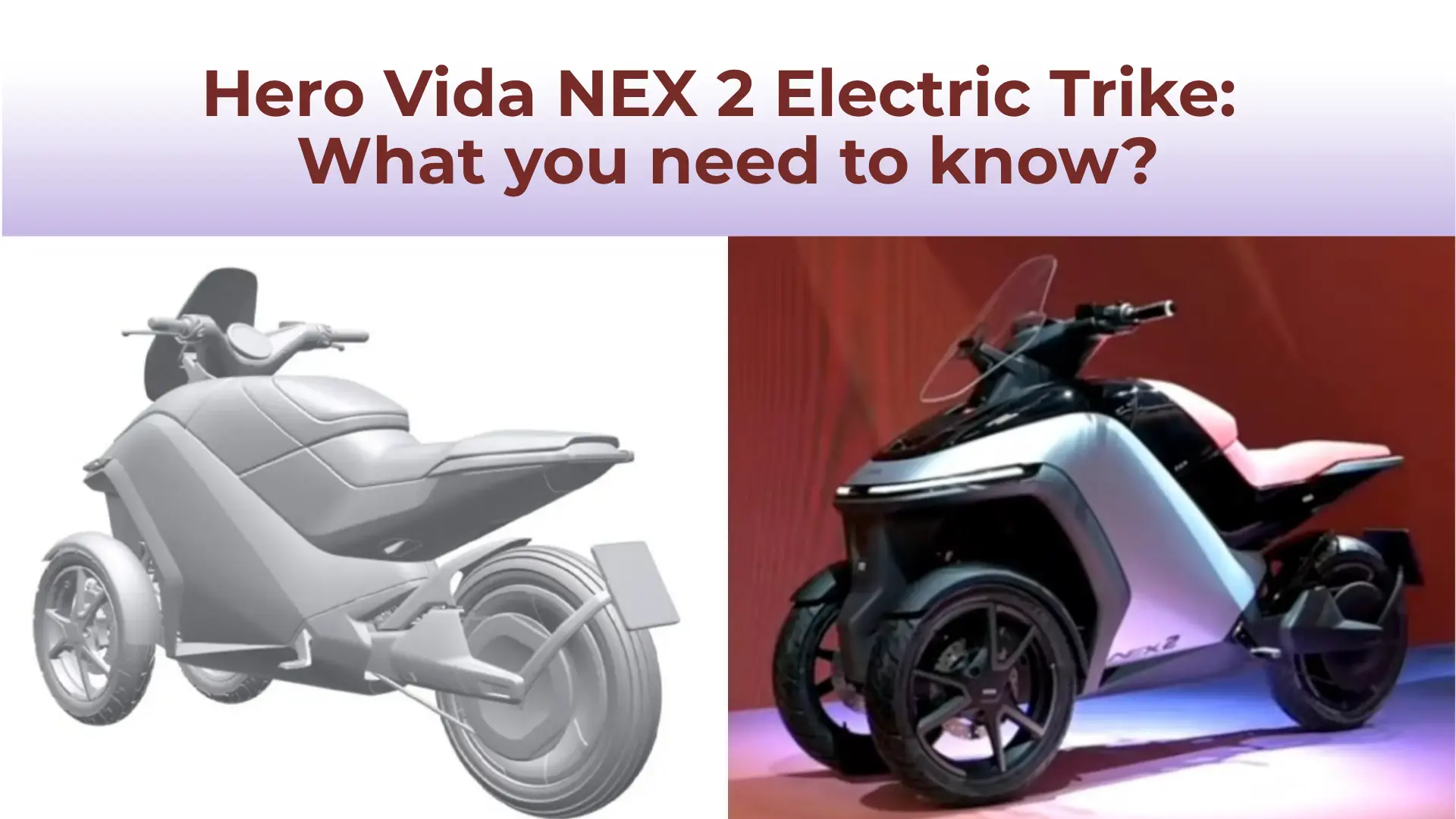 Hero Vida NEX 2 Electric Trike: Design Patents Leak, Hinting at Production Soon