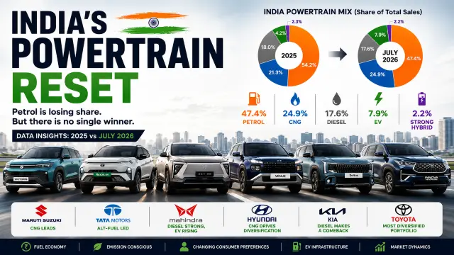 India’s Powertrain Reset: Petrol Is Losing Share, but There Is No Single Winner