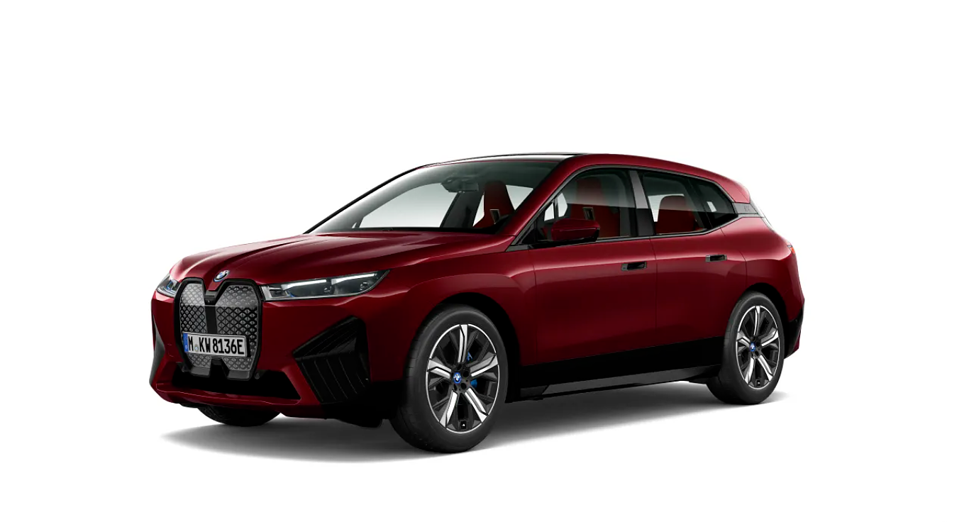 BMW iX xDrive50 in Aventurin Red Metallic