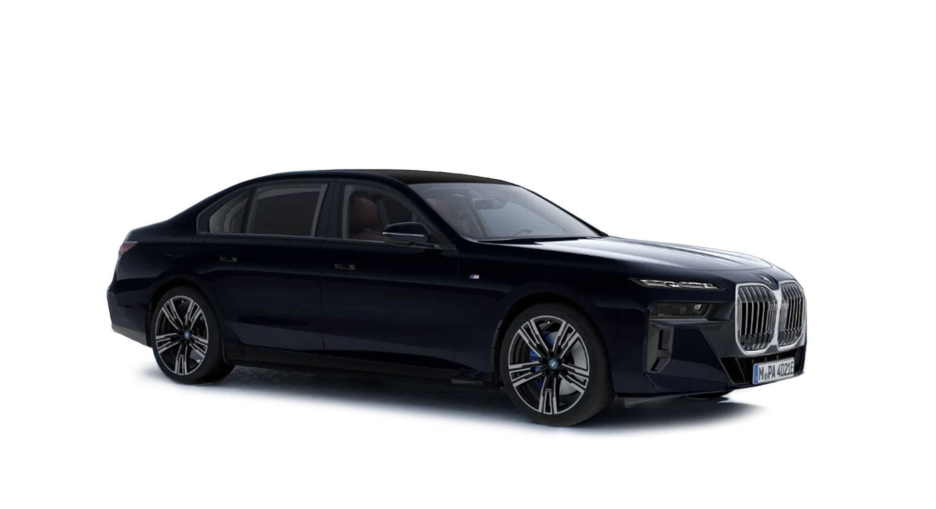 BMW i7 in Individual Tanzanite Blue Metallic