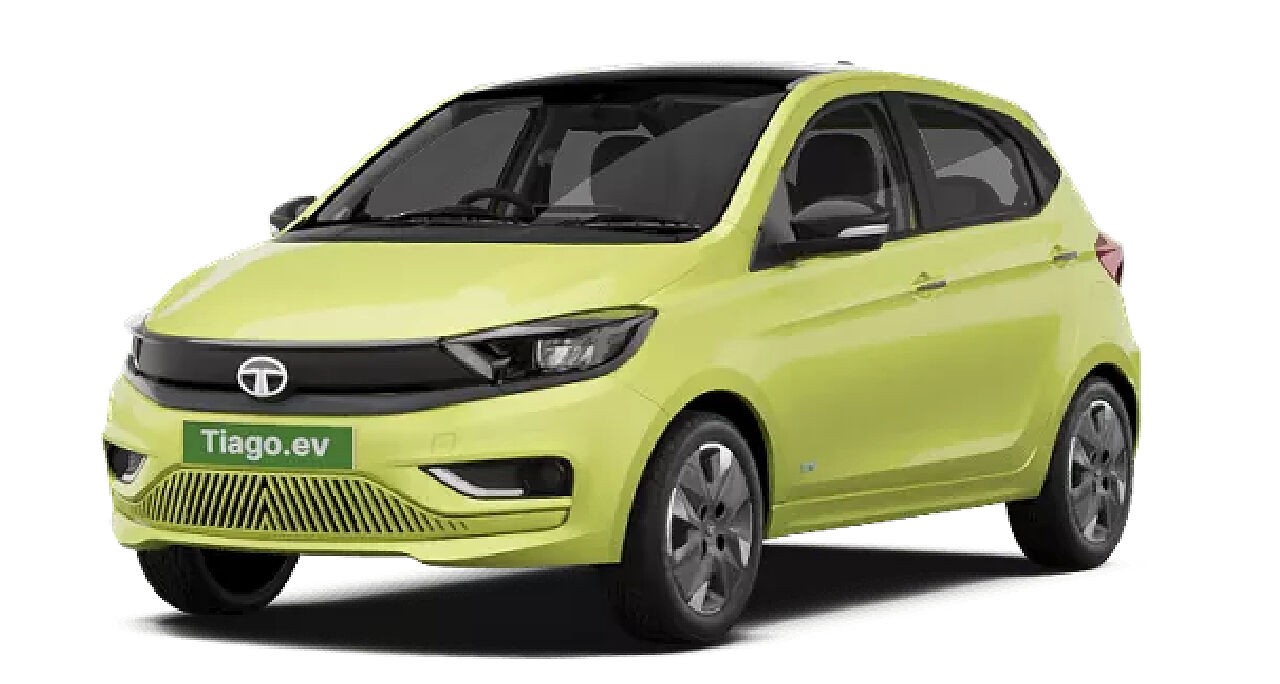TATA Tiago EV in Chill Lime with Black Roof