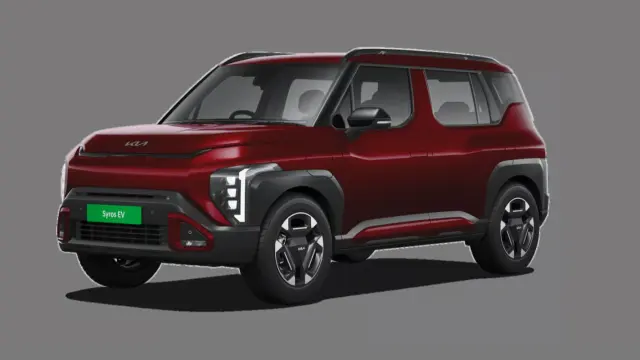Kia Syros EV in Magma Red