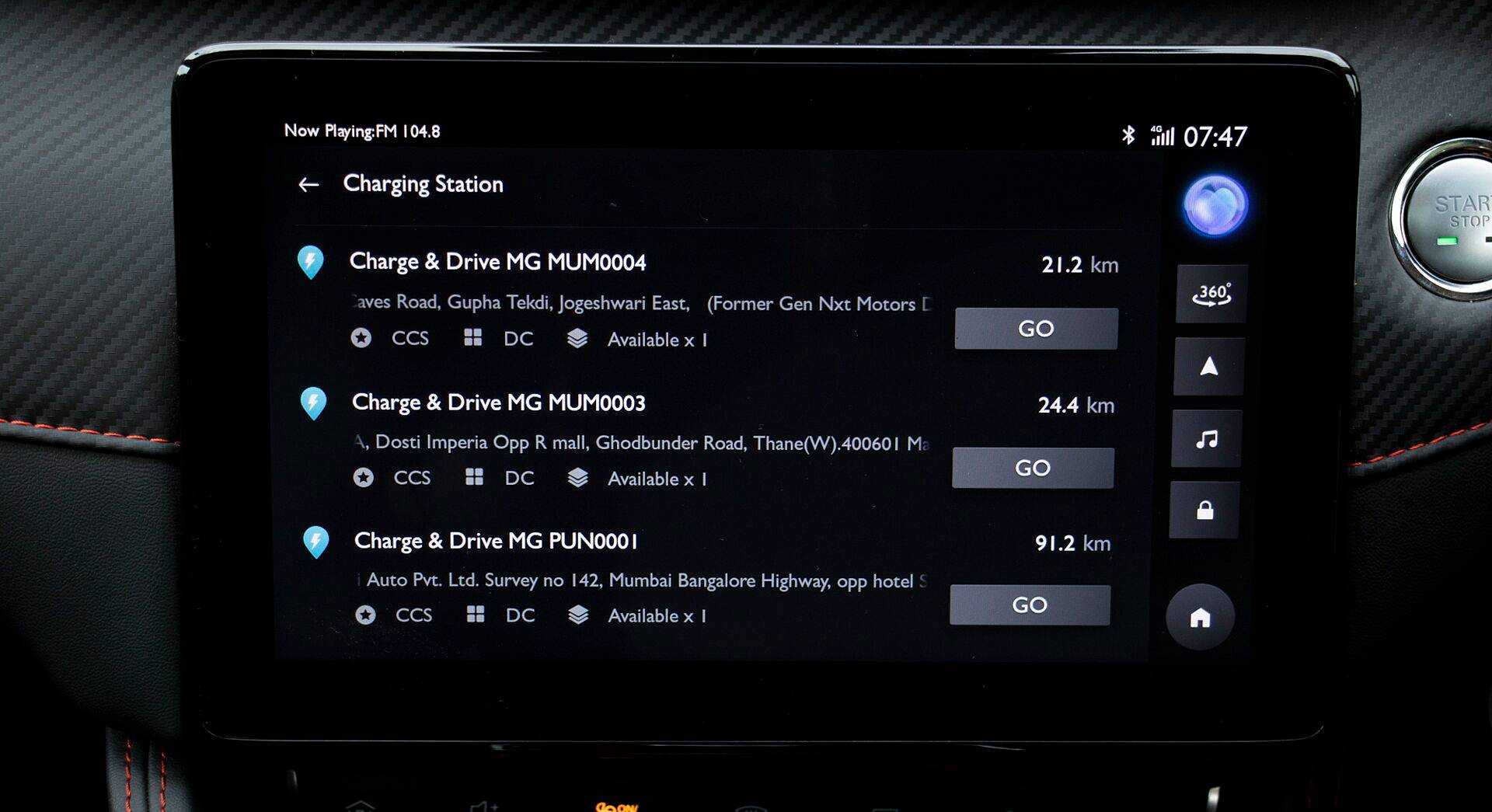 MG ZS EV interior view 37
