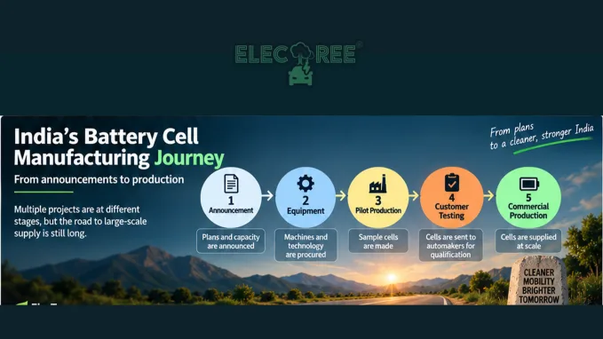 From announcements to commercial production, India’s battery cell projects must pass through several stages before reaching large-scale supply.