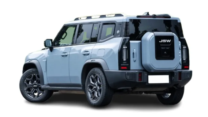 Edited image of the Jetour T2 to show how the car might look with JSW badging or lettering