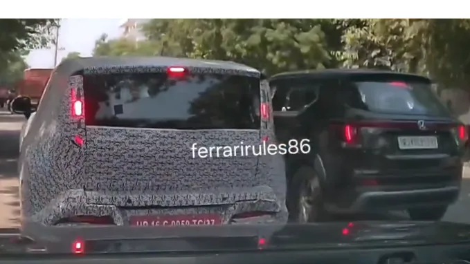 The test mule next to a Honda Elevate