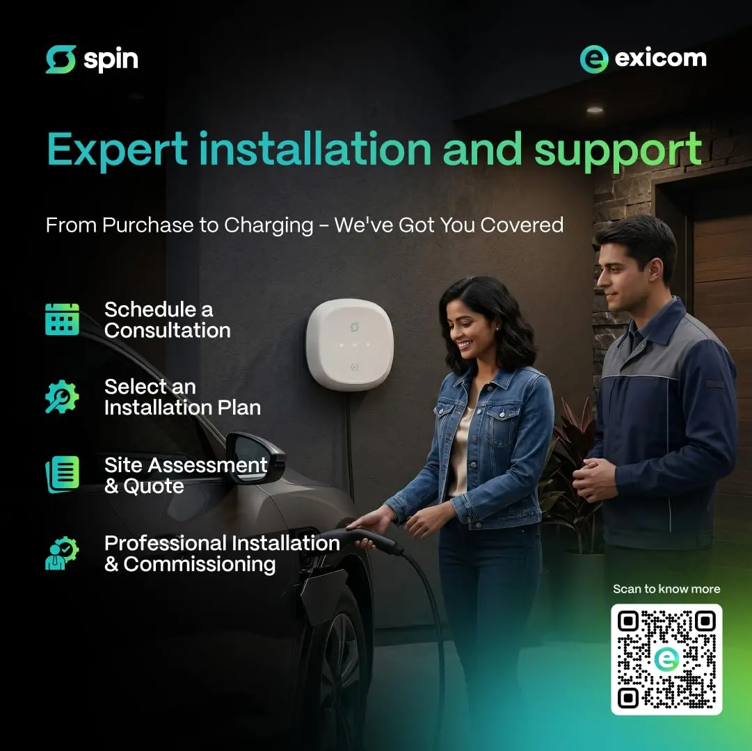 Exicom installation and support process for the Spin Air home EV charger